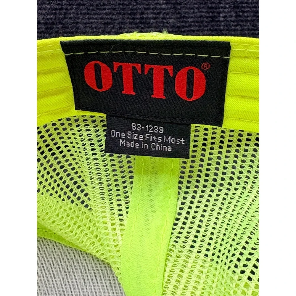 OTTO Softball Life Trucker Hat Black Neon Yellow Snapback Mesh Cap 83-1239 OSFM
